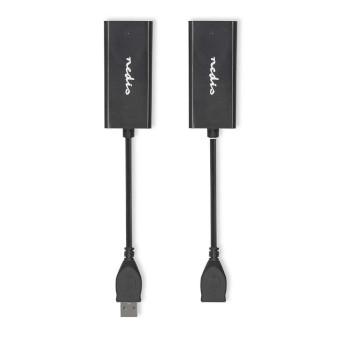 USB-Verlenger USB 2.0 1x USB-A Male 1x RJ45 Female 1x USB-A Female - Nedis