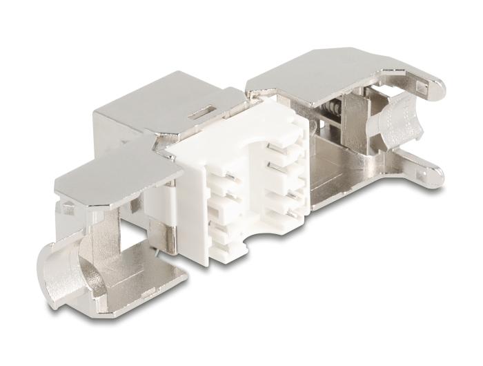 Delock Keystone module RJ45 female naar LSA Cat.8.1 STP met metalen vergrendelingsmechanisme