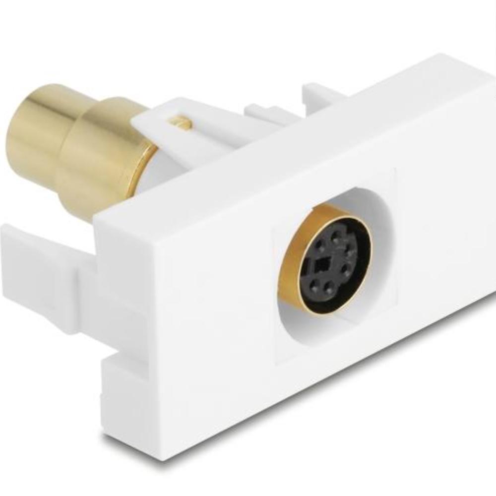 Delock Easy 45 Module Mini-DIN 6 broches femelle vers femelle plaqué or blanc