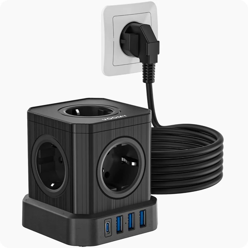 Stekkerdoos - 5-voudig - USB - Voomy