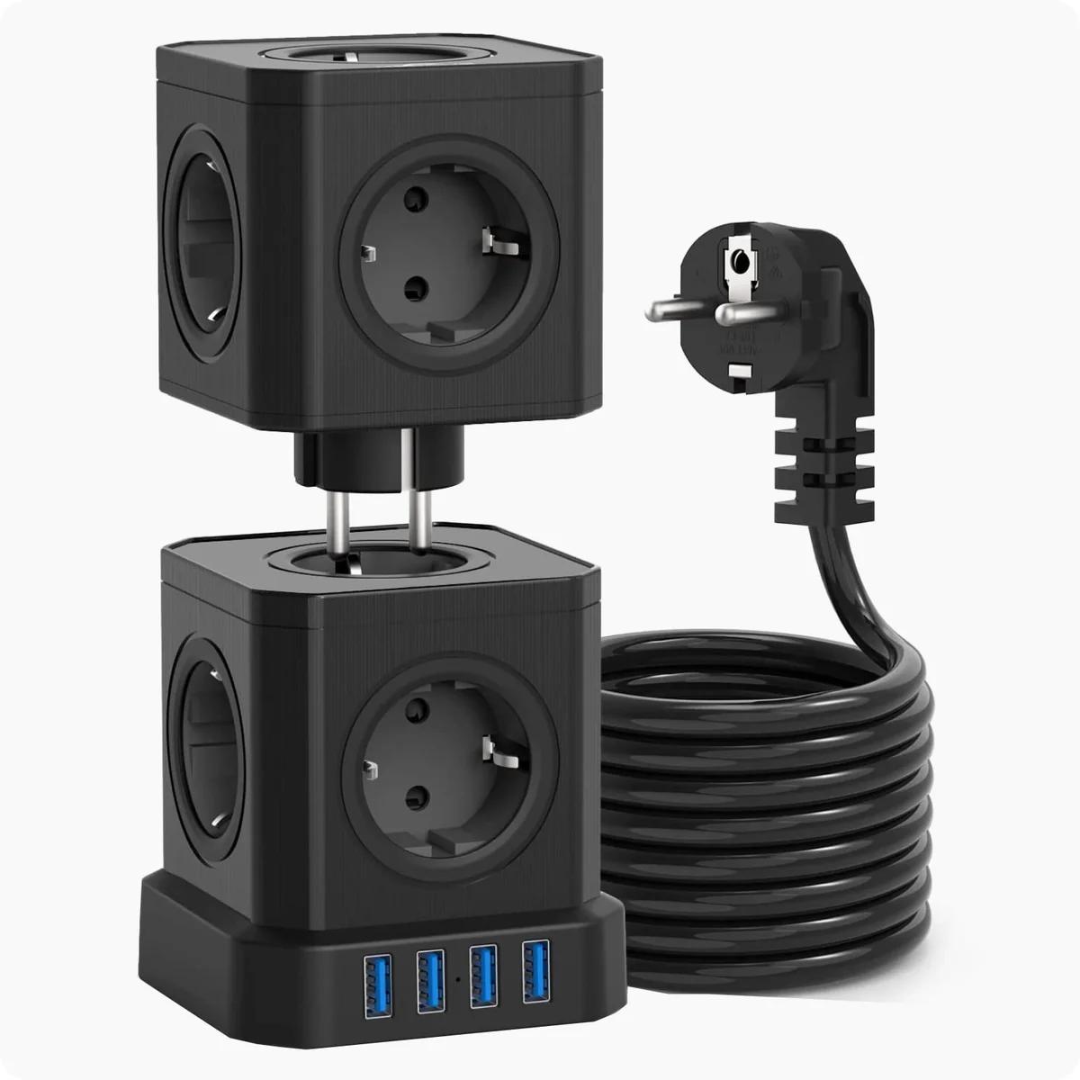 Stekkerdoos - 10-voudig - USB - Voomy