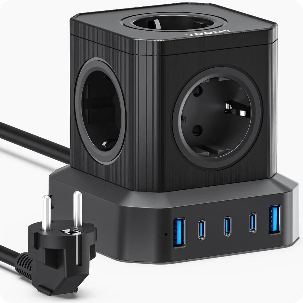 Stekkerdoos - 5-voudig - USB - Voomy