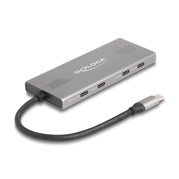 USB C hub met 7 poorten en Power Delivery tot 80 W voor data en laden