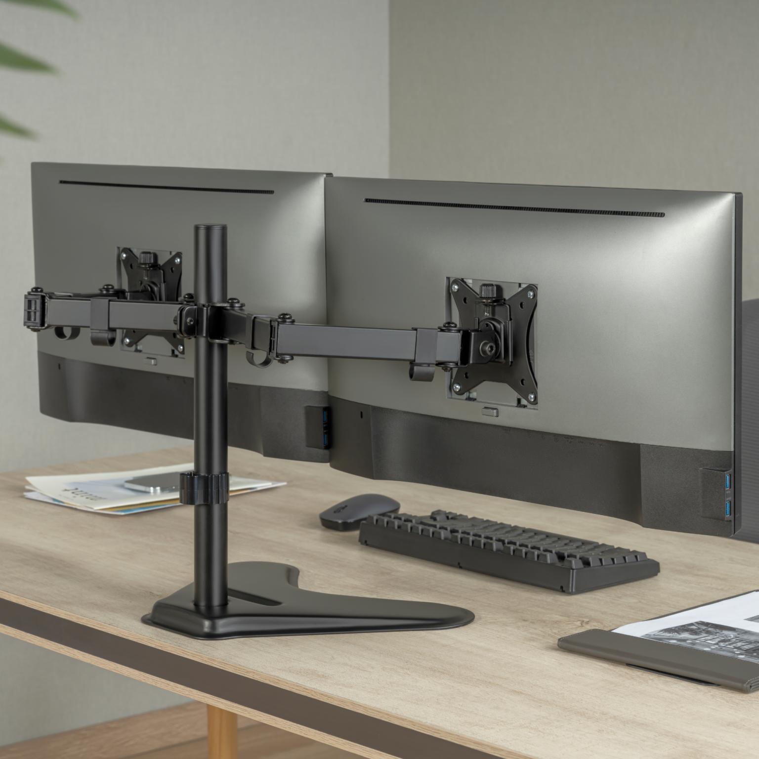 Support écran - 2 écrans - Allteq - Bras de moniteur