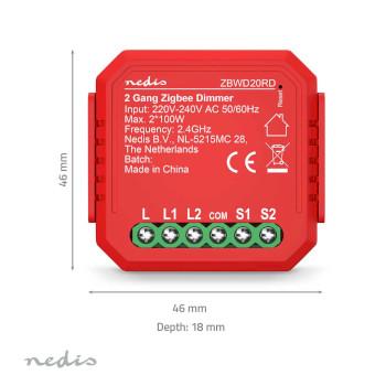 Modules SmartLife Zigbee 3.0 2x100 W Bornier App disponible - Nedis