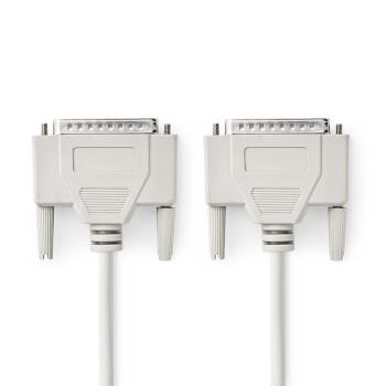 Seriële Kabel D-SUB 25-Pins Male D-SUB 25-Pins Male Vernikkeld - Nedis