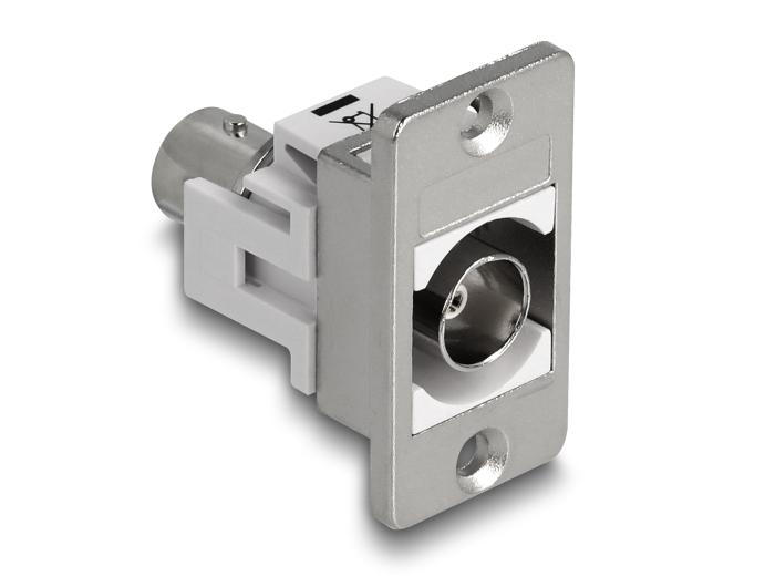 Delock Panel Mount BNC-aansluiting naar BNC-aansluiting zilver/wit