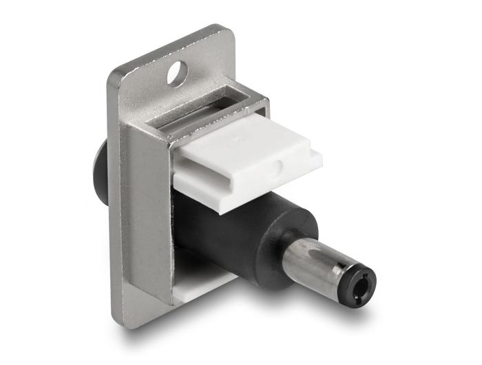 Delock Panel Mount DC 5,5 x 2,1 mm Jack à DC 5,5 x 2,5 mm Fiche argenté