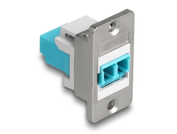 Delock Panel Mount LC Duplex LC Duplex naar LC Duplex connector zilver / wit