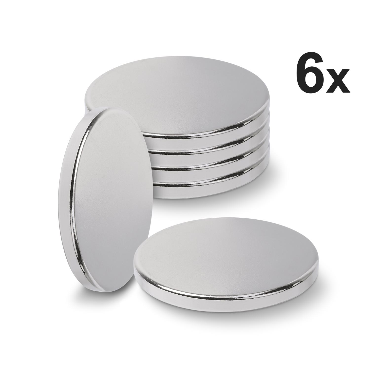 Sintron Magnetics N35 Aimants néodyme - Jeu de 6 pièces 30 x 3 mm