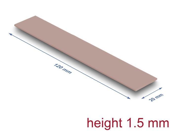 Delock Wärmeleitpad 120 x 20 x 1,5 mm voor M.2 modules 3,0 W/mK - Silikonvrij
