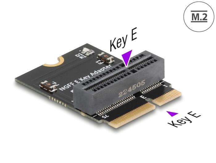 Delock Adapter M.2 Key E Stekker naar M.2 Key E Slot 90 gehoekte