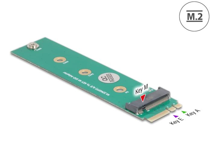 Delock Adaptateur M.2 Key A+E Connecteur vers M.2 Key M Emplacement