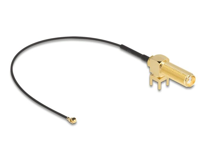 Delock Antennekabel SMA 90 PCB-aansluitbus voor inbouw voor I-PEX Inc., MHF® I