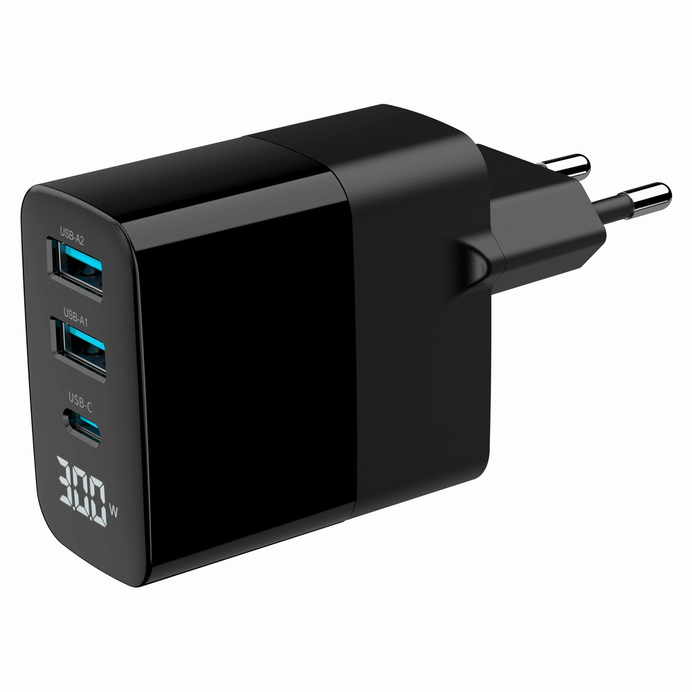 USB-lader 2xA, 1xC 30W Power Delivery zwart