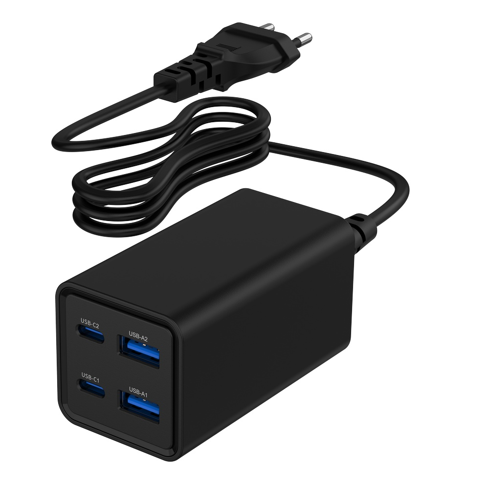 Chargeur USB 2xA, 2xC 65W Power Delivery noir