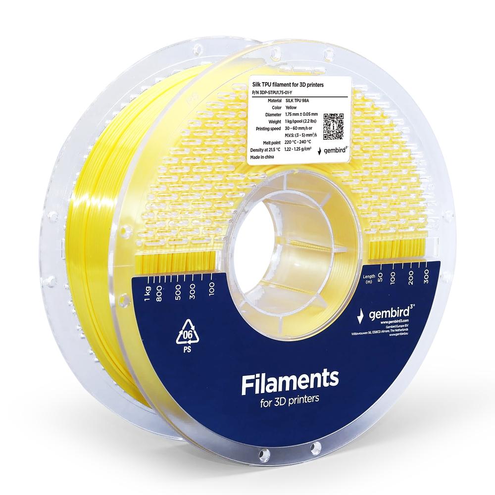 Silk TPU Filament, jaune, 1,75 mm, 1 kg