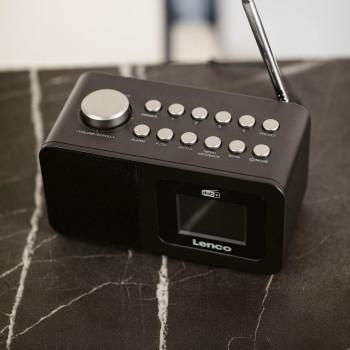 Réveil radio DAB+/FM avec écran couleur, minuterie de sommeil et double - Lenco