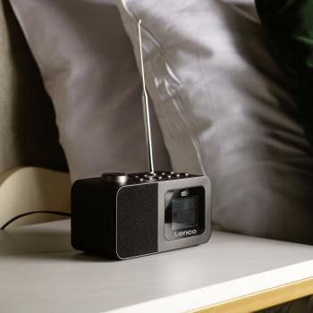 Réveil radio DAB+/FM avec écran couleur, minuterie de sommeil et double - Lenco