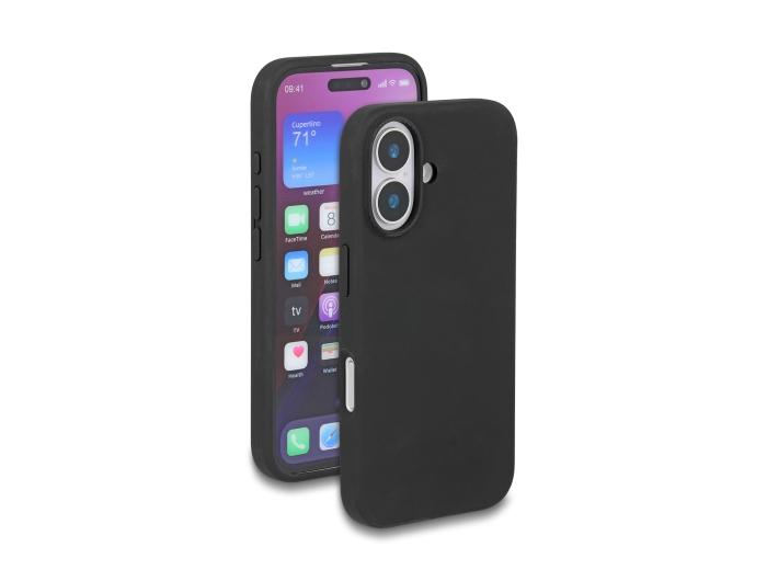 Delock beschermhoes voor iPhone 16 van soft-touch siliconen zwart