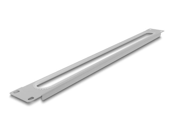 Delock 19″ 1 HE Passe-câbles avec protection des bords gris
