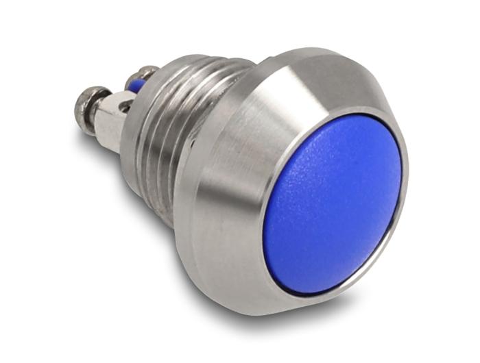 Delock Bouton-poussoir encastrable 12 mm 2 x bornier à vis bleu