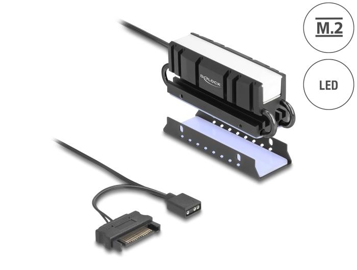 Delock M.2 Dissipateur pour SSD 2280 avec éclairage LED RGB