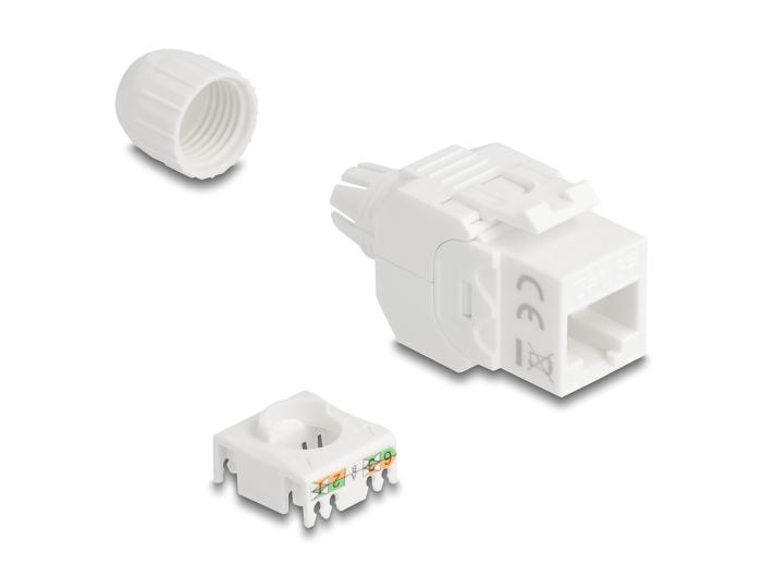 Delock Keystone Module RJ45 connector naar LSA Cat.6A UTP 180 gereedschapsloos met