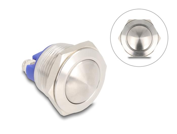 Delock Drukknop voor inbouw 19 mm 2 x schroefklem bolle drukknop