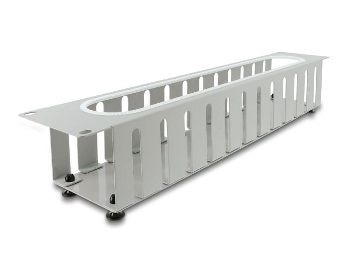 Delock 19″ 2 HE Patchpanel de gestion des câbles avec ouverture et protection anti-arêtes