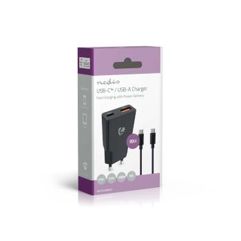 Chargeur 30 W GaN PD3.0 30W Fonction de charge rapide 1.5 / 2.0 / 2.5 / - Nedis