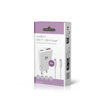 Oplader 20 W GaN PD3.0 Snellaad functie 1.5 / 2.0 / 2.22 / 3.0 A - Nedis