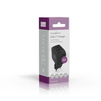 Chargeur 45 W GaN PD3.0 Fonction de charge rapide 2.25 / 3.0 A Sorties : - Nedis