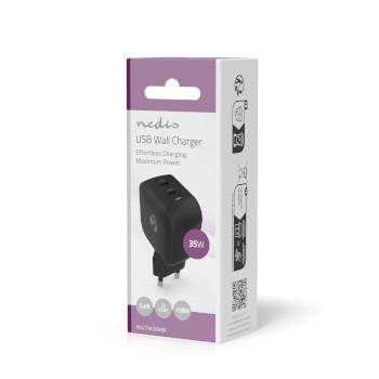 Oplader 35 W GaN PD3.0 Snellaad functie 1.75 / 2.33 / 2.92 / 3.0 - Nedis