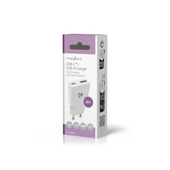 Chargeur 30 W GaN PD3.0 30W Fonction de charge rapide 1.5 / 2.0 / 2.5 / - Nedis