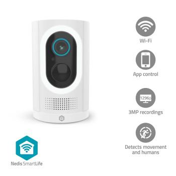 Caméra Extérieure SmartLife Wi-Fi Spotlight 3MP Full HD 1296p - Nedis