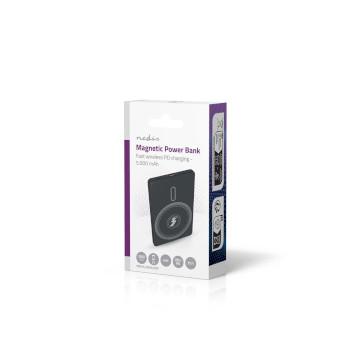 Powerbank 5000 mAh Chargement sans fil 1.67 / 2.22 / 3.0 A Sorties : - Nedis