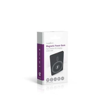 Powerbank 5000 mAh Chargement sans fil 1.67 / 2.22 / 3.0 A Sorties : - Nedis