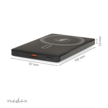Powerbank 5000 mAh Chargement sans fil 1.67 / 2.22 / 3.0 A Sorties : - Nedis
