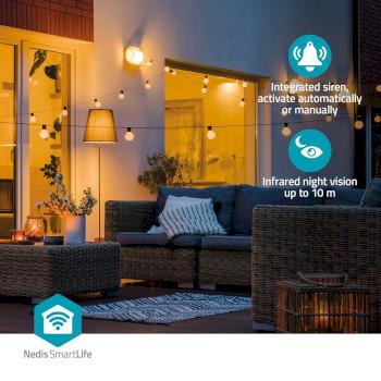 Caméra Extérieure SmartLife Wi-Fi Spotlight 3MP Full HD 1296p - Nedis