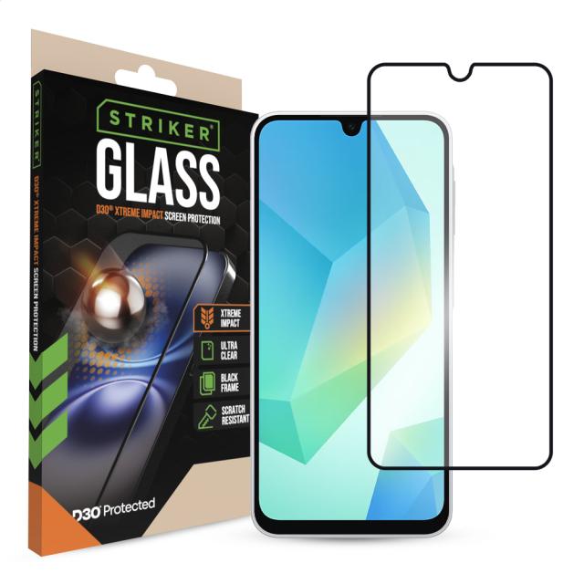 Striker D3O Xtreme Impact Glass Screen Protector - Black Frame - Samsung - Striker