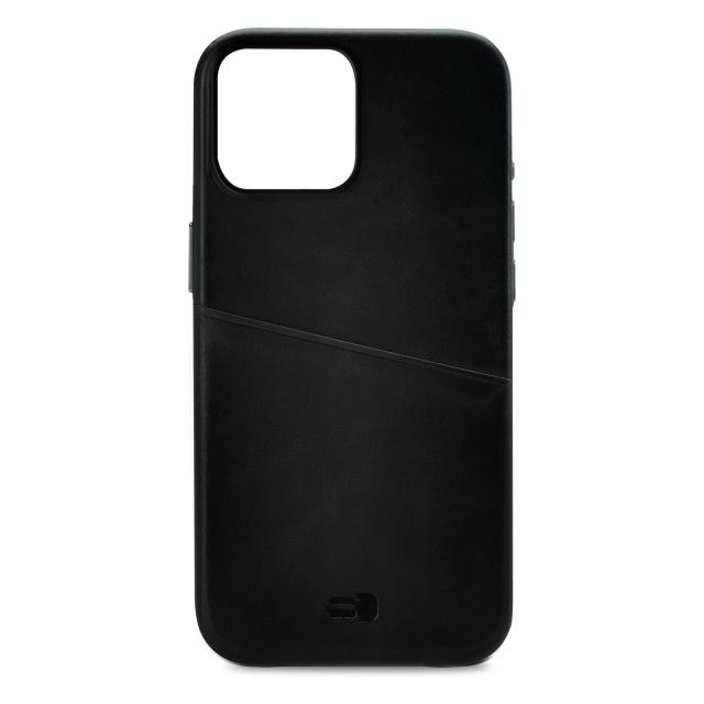 Senza Pure Leather Cover with Card Slot Apple iPhone 14 Pro Max Deep Black - Senza