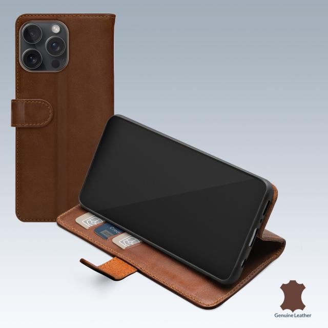 Mobilize Leather Wallet Apple iPhone 15 Pro Max Brown - Mobilize