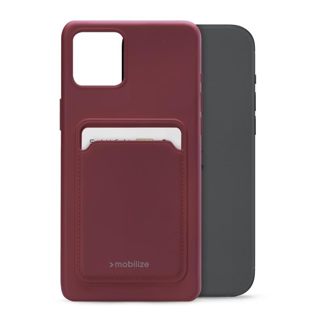 Mobilize Rubber Gelly Card Case Apple iPhone 15 Plus Matt Bordeaux - Mobilize