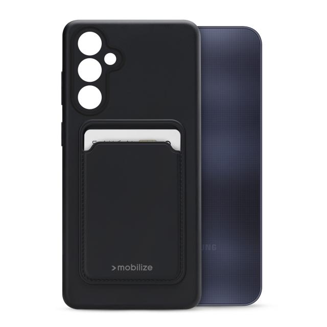 Mobilize Rubber Gelly Card Case Samsung Galaxy A25 5G Matt Black - Mobilize