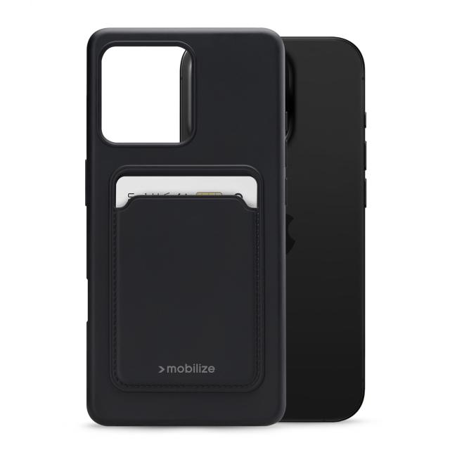 Mobilize Rubber Gelly Card Case Apple iPhone 16 Pro Matt Black - Mobilize