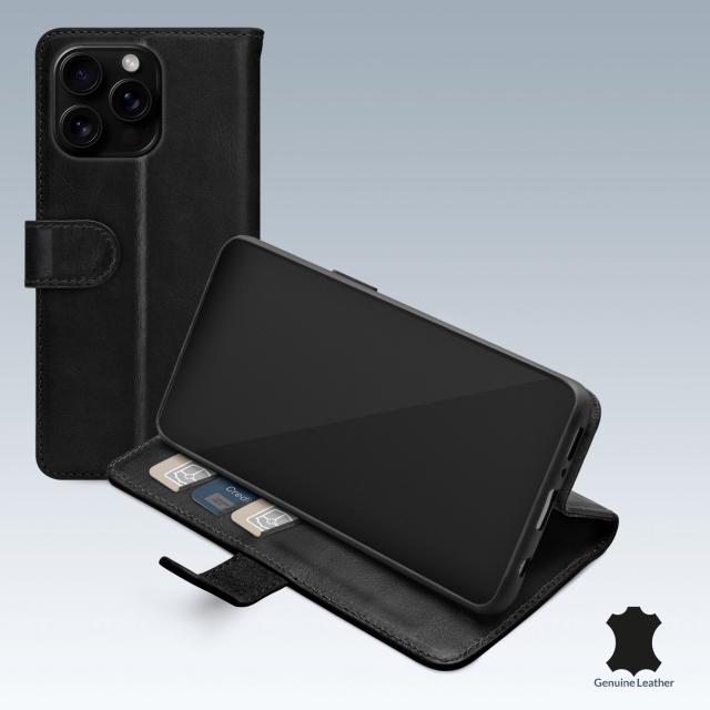 Mobilize Leather Wallet Apple iPhone 16 Pro Black - Mobilize
