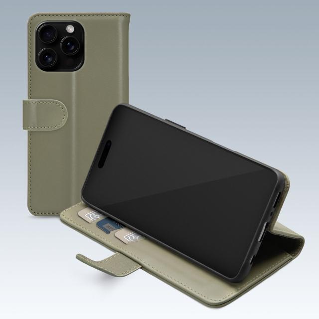 Mobilize Premium Gelly Wallet Book Case Apple iPhone 16 Pro Max Green - Mobilize