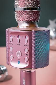 Bluetooth® karaokemicrofoon met luidspreker & verlichting Roze - Lenco