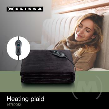 Plaid chauffant 180x130cm 120W Noir - MELISSA